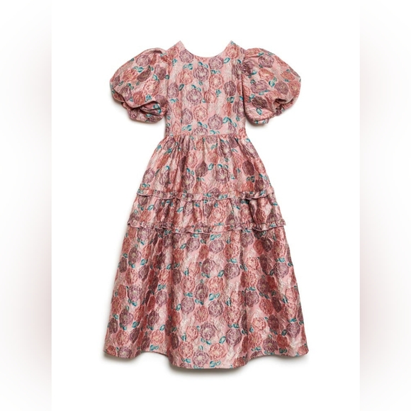 NWT DREAM sister Jane DREAM Nerissa Jacquard Midi Dress DREAM CORALS IN BLOOM S - Picture 7 of 16